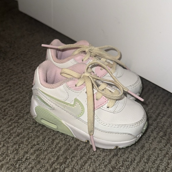 Pastel Pink, Pastel Green and White Toddler Nike Air Max - Picture 3 of 4